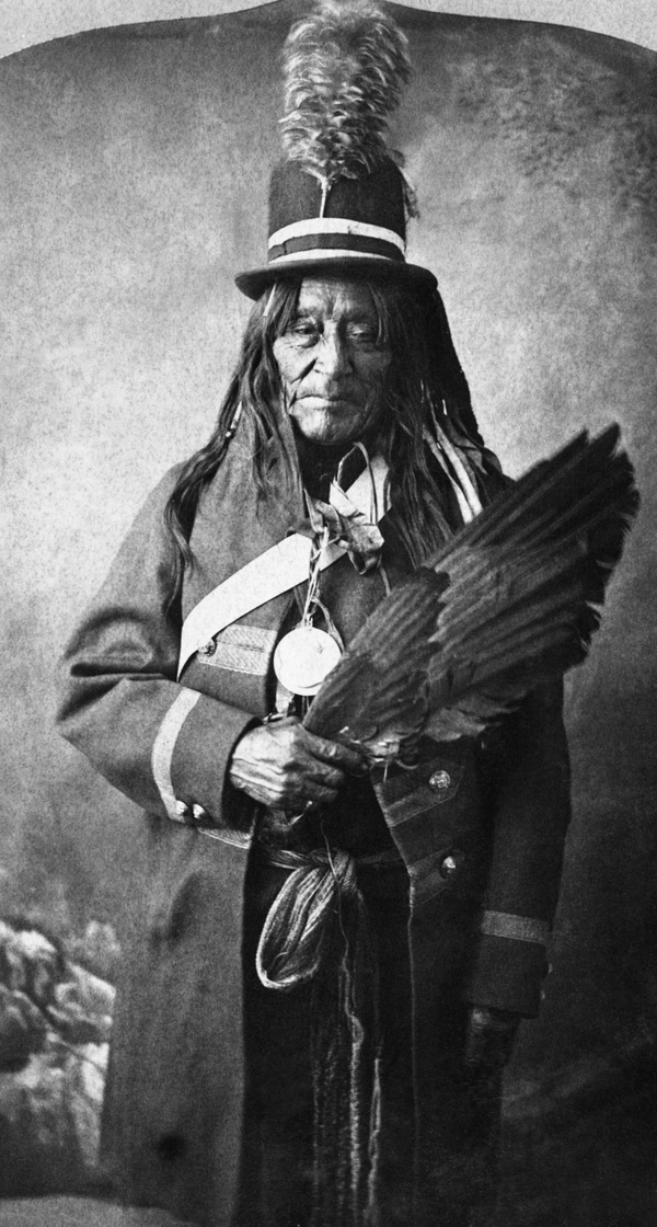 Original title:  Old Sun, head chief of the North Blackfoot (Siksika), Alberta. 1883. Image courtesy of Glenbow Museum, Calgary, Alberta.
