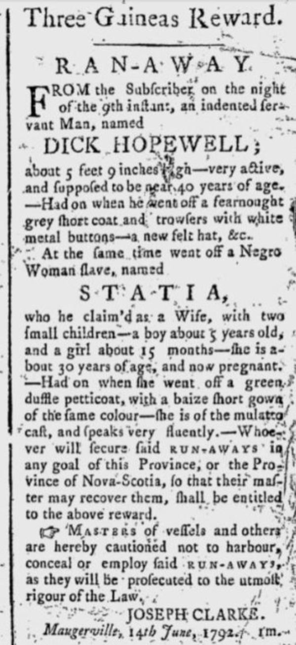 Titre original :  Saint John Gazette and Weekly Advertiser, 29 June 1792