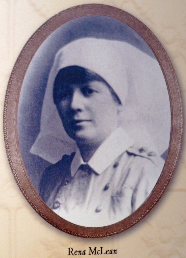 Original title:  Credit bigadore on flickr. Original source: Visitor centre at Souris PEI. One of 14 Canadian Nursing Sisters killed in action when German U-Boat 86 torpedoed hospital ship Llandovery Castle in June 1918.