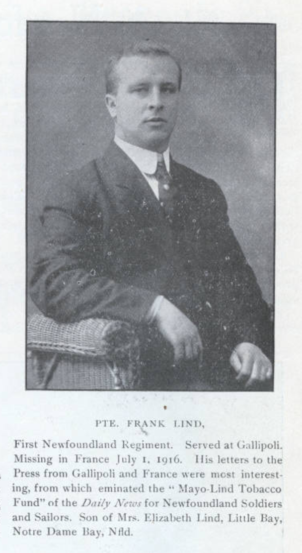 Titre original :  Photo of Francis Thomas Lind – from the Digital Collection at the Canadian Virtual Memorial: http://www.veterans.gc.ca/eng/remembrance/memorials/canadian-virtual-war-memorial/.