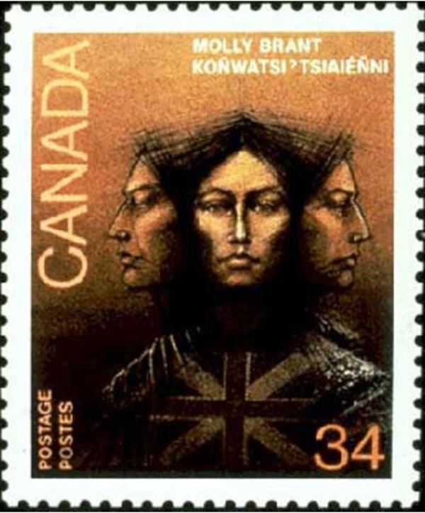 Titre original :  Molly Brant (Tekonwatonti) Courtesy Canada Post Corp
