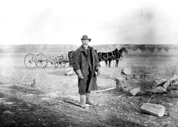 Original title:    Description English: John Glenn, the first documented European to settle in the Calgary, Alberta, Canada area. He settled there in 1873 with his wife Adelaide (nee Belcourt), and built a small log cabin near the confluence of Fish Creek and the Bow River - in today's Fish Creek Provincial Park. Date between 1873 and 1886 Source Unknown Author Unknown

