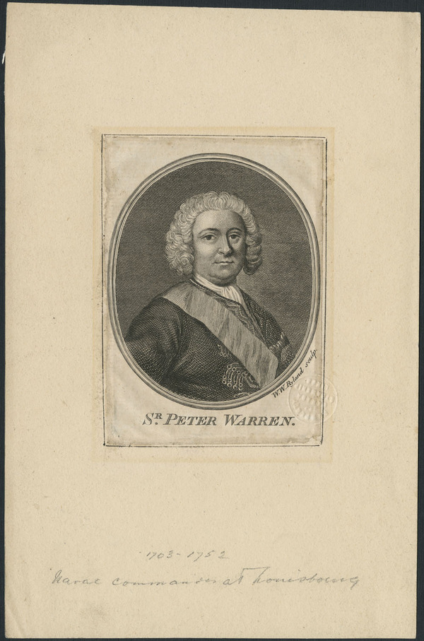 Titre original :  Sir Peter Warren, 1703-1752, Naval Commander at Louisbourg. 